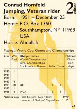 1995 Collect-A-Card Equestrian #74 Conrad Homfeld / Abdullah Back